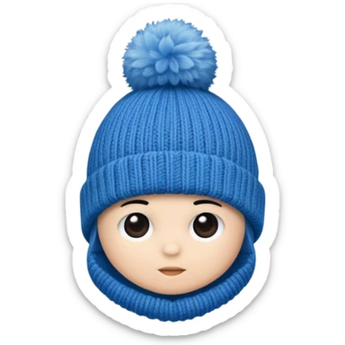 beanie with A fluffy pom-pom sticker