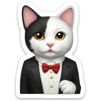 Tuxedo cat with folklore suit sticker