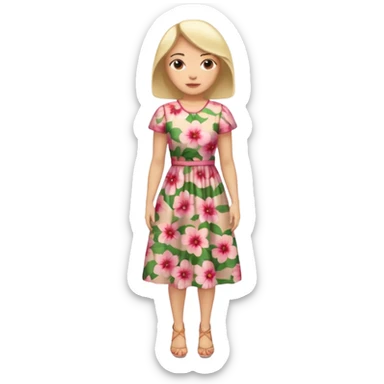 ligth woman wearing housewife clothes full body  sticker