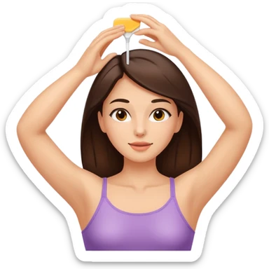 Brunette Female Armpit waxing with a heatt sticker