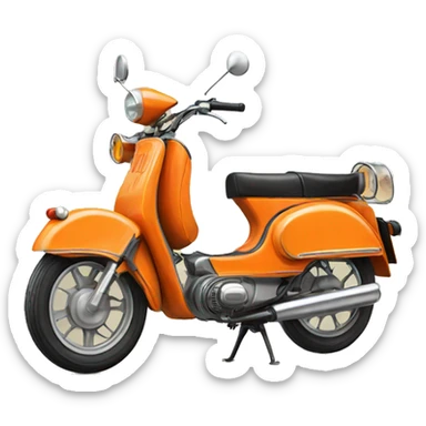 Orange vintage moped sticker