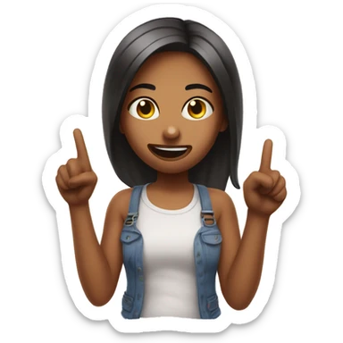 Emoji of a girl who brings her tongue out and shows this sign 🤙 sticker