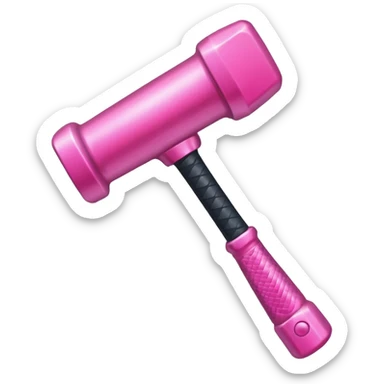 Pink big party hammer sticker