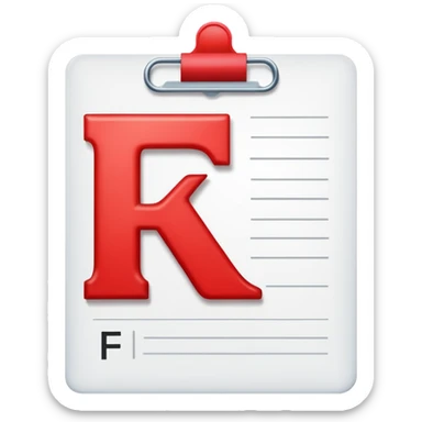 A report card from school is showing that the student is failing a class. This is indicated by large red letter F on it. sticker