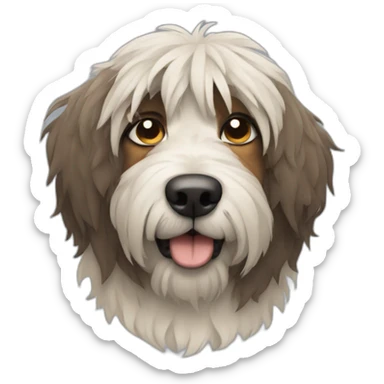 tired shaggy dog sticker
