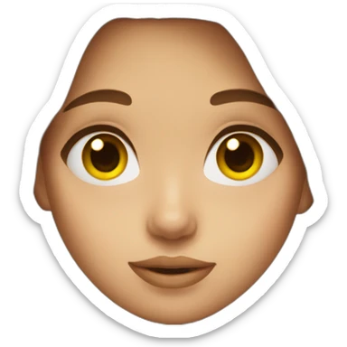 Girl with brown hair brown eyes and yellow skin sticker