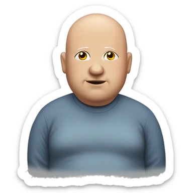 Fat bald man sticker