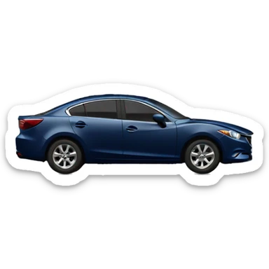 Navy blue mazda6 with messed up bumper on right side sticker