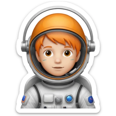 Astronaut boy kid with orange hair sticker