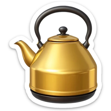 golden round and ultra huge kettle with small kettle on top sticker