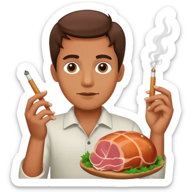 Ham with cigarettes  sticker