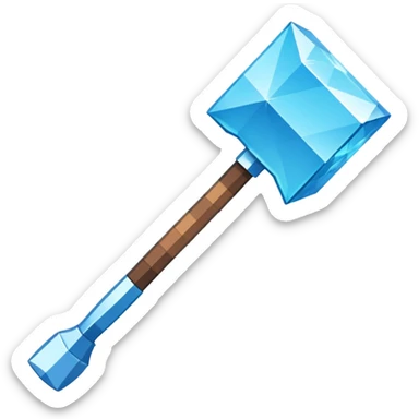diamond item axe from Minecraft pixel art sticker