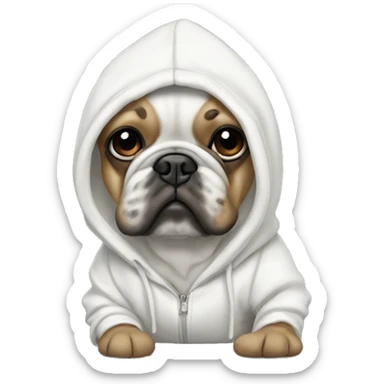 Frenchie with hoodie sticker