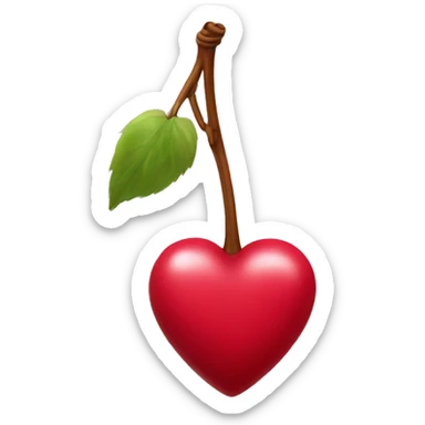 Cherry colour heart sticker