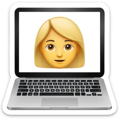 laptop emoji showing website with profile picture, name, and list of creative projects sticker