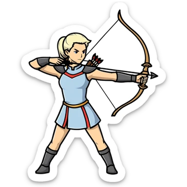 Archer Queen from Clash of Clans, full body, battle stance sticker