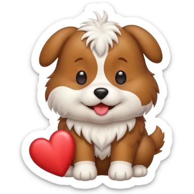 Dog pooping hearts sticker
