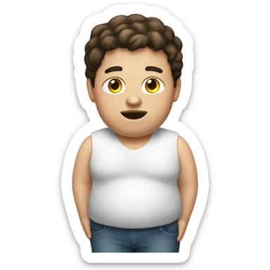 A very fat brunette boy sticker