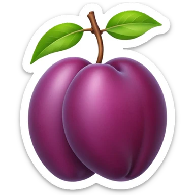 single plum fruit sticker