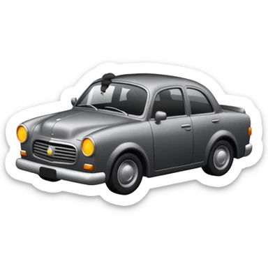 crashed car with smoke sticker