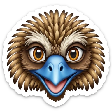 Emu face close up  sticker
