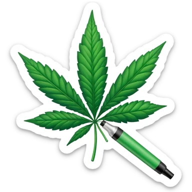 permanent marker with cannabis leaf sticker