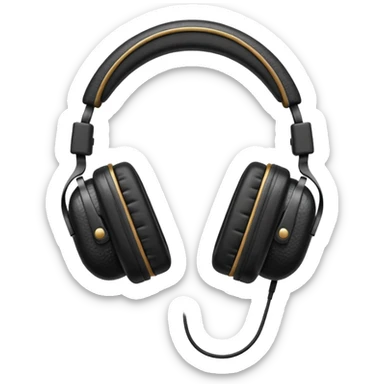 Icon of headphones with square ear pads in the Marshall style. sticker