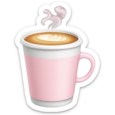 Pastel pink coffee cup sticker