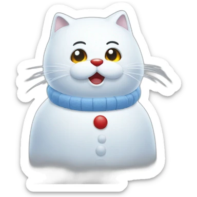 Bonhomme neige chat  sticker