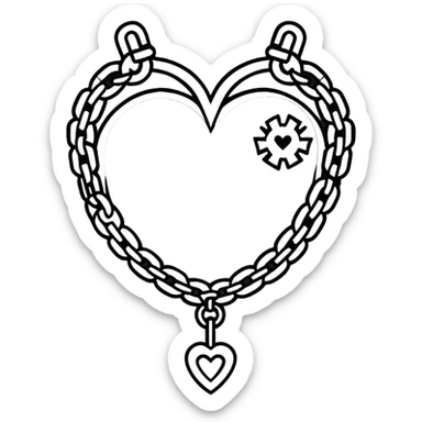 gothic punk heart with chains sticker