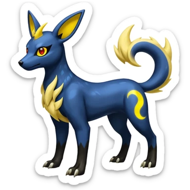 Manectric-Electrike-Lugia-Umbreon-Houndoom-Fakémon-hybrid-creature (full body), 4 legs sticker