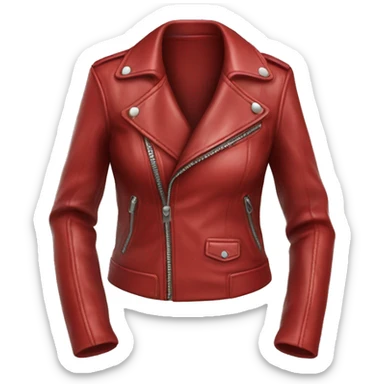 Hyper Realistic isolated open apple red feminine fashion leather jacket. sticker