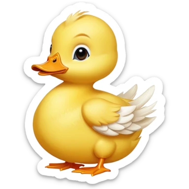 Baby duck sending kiss sticker