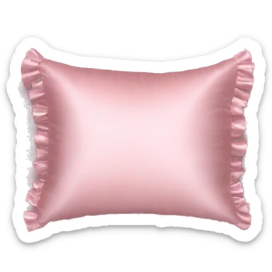 Light pink Frilly satin pillow  sticker