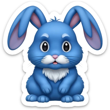 Lapin peur bleu noir sticker