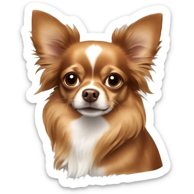 brownish red long hair chihuahua  sticker