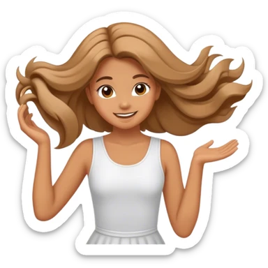 A girl twirling her hair happy sticker