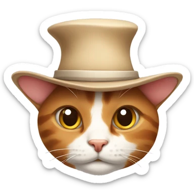 Calico cat wearing hat sticker