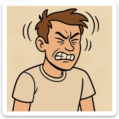 a man shaking his head, cartoon style sticker