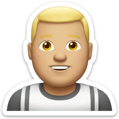 fat guy with blonde buzz cut sticker