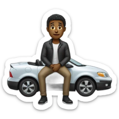 Man blac in car sticker