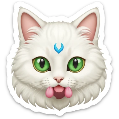 Khao mate cat with green and blue eyes sticker