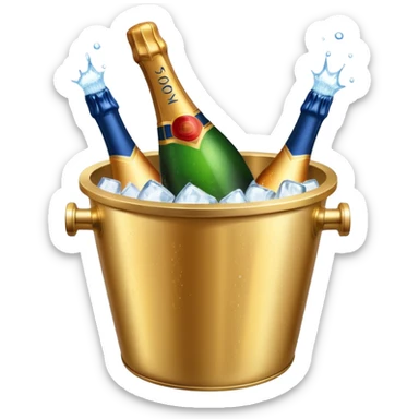 Champagne in ice bucket sticker