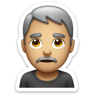 Gloomy exhausted face sticker