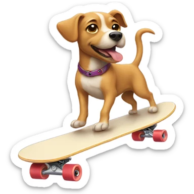 Dog riding a skateboard sticker