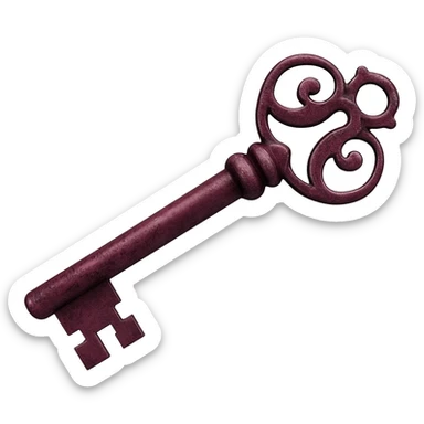 burgundy vintage key sticker