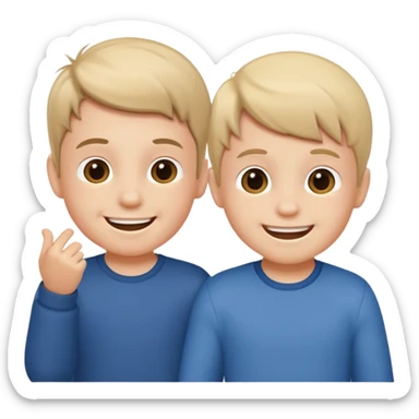 2 little boys playing sticker