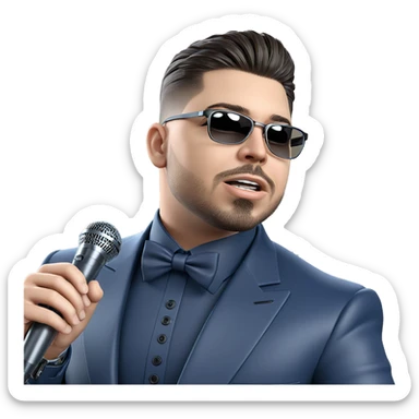dapper gentleman with microphone sticker