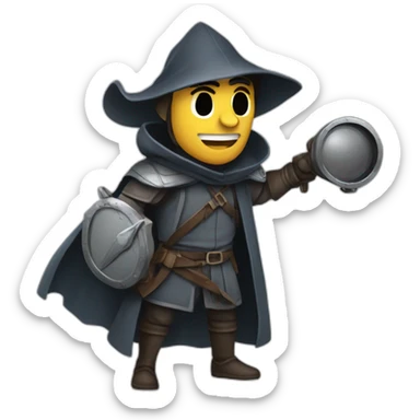 medieval evil spy in the act of infiltrating sticker