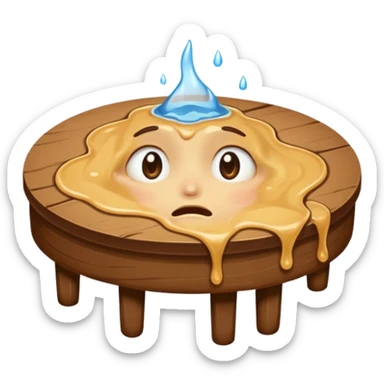 

Emoji 3: Face melting into the table like a puddle.
 sticker